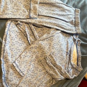 Light blue star pajamas long sleeve shirt. Super comfy.